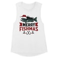 thumbnail image 1 of Merry Fishmas Women's Muscle Tank Medium White, 1 of 5