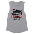 thumbnail image 1 of Merry Fishmas Women's Muscle Tank X-Small Heather Grey, 1 of 5