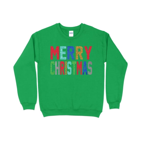 Merry Glitter Christmas Sweatshirt, Christmas Crewneck, Christmas Gifts for Women, Holiday Sweater, Womens Winter Shirt, Xmas