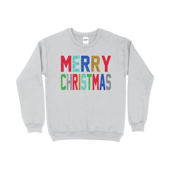 Merry Glitter Christmas Sweatshirt, Christmas Crewneck, Christmas Gifts for Women, Holiday Sweater, Womens Winter Shirt, Xmas