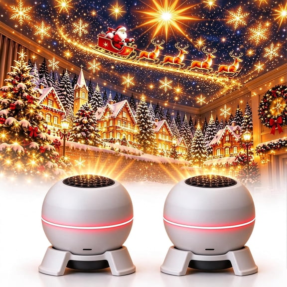 Merry Glow Christmas Projector, Magical Christmas Projection Night Light Christmas Projector Lights Indoor, Holiday Projection Night Light for Home Bedroom Wall Ceiling Decor