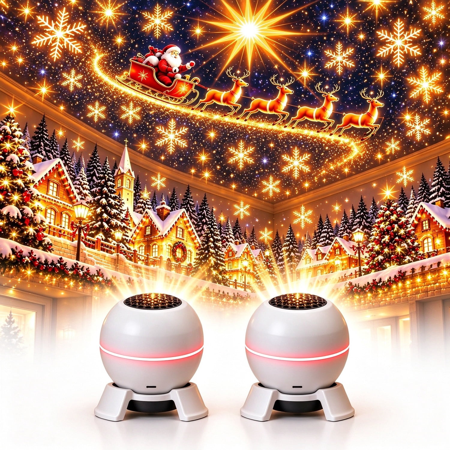 Rojection Formula Merry Glow Christmas Projector, Magical Projection Night Light for ...