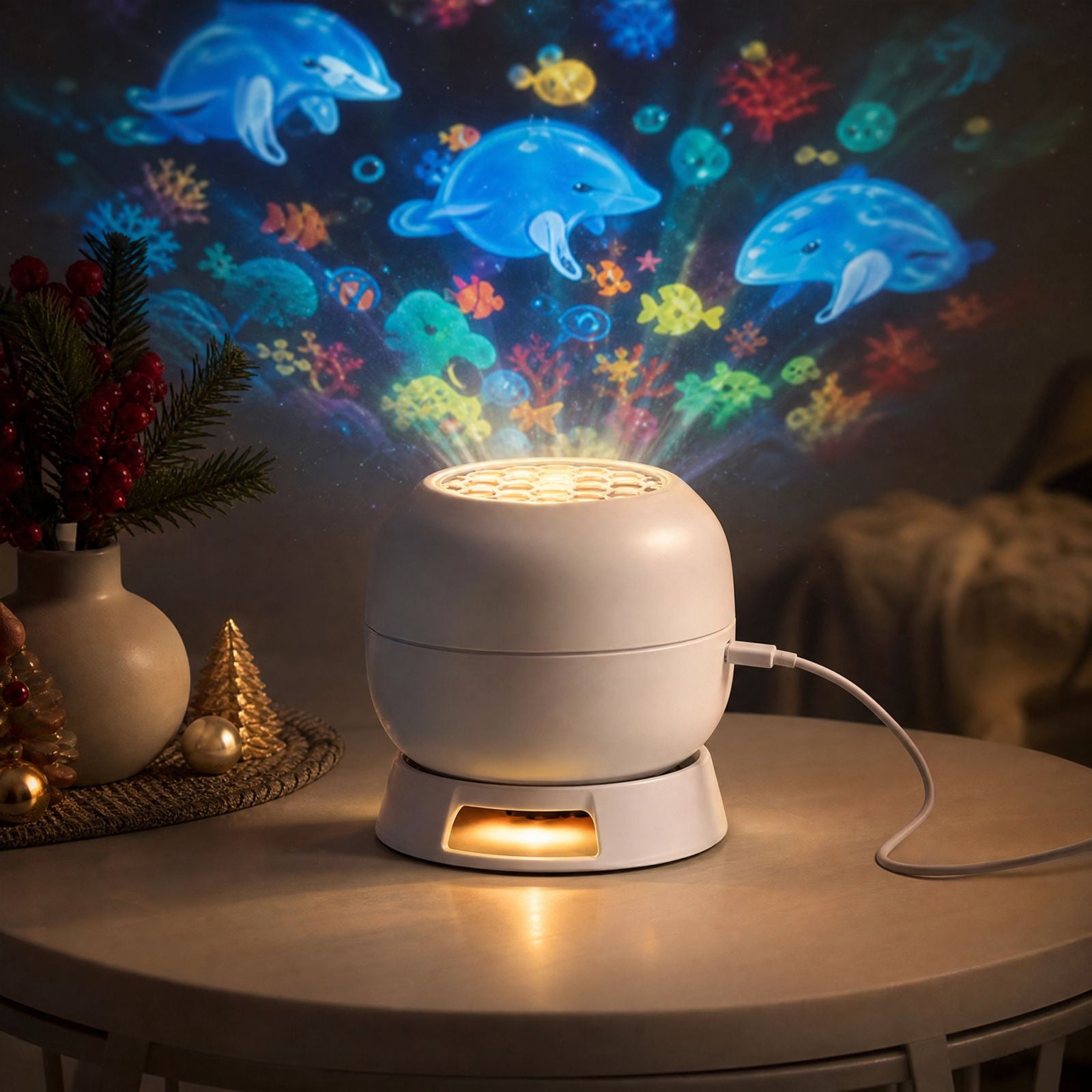 Merry Glow Christmas Projector with Touch Switch Plug In Design for ...