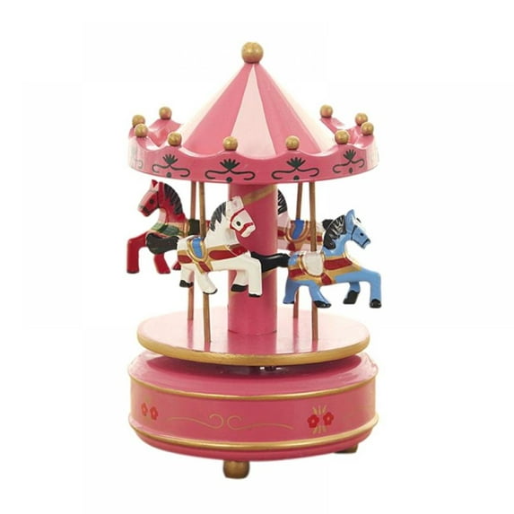 Merry-Go-Round Music Box Wind up Horse Rotating Carousel Music Box Classical Christmas Wedding Birthday Gift for Boys Girls Shop Home Decor