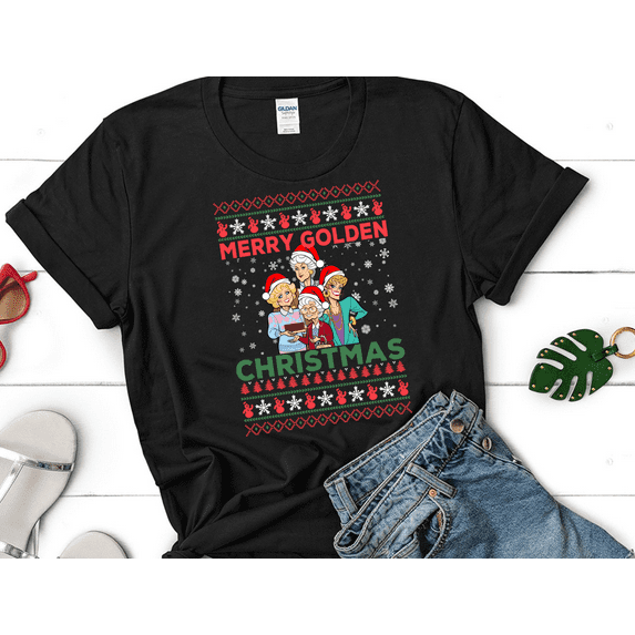 Merry Golden Christmas Ugly Sweater T Shirt Dorothy Zbornak Rose Nylund Lovers T Shirt Golden Girls T Shirt Christmas Gifts