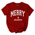 thumbnail image 1 of Merry Grandpa Retro Christmas T-Shirt, Matching Family Holiday Tee, 1 of 9