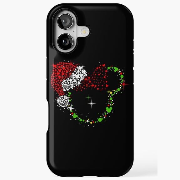 Merry Holiday Mouse Red Bow Christmas Cute Animal Art G574 Compatible Phone Case for iPhone 17, 16, 15, 14, 13, 12, and 11 Pro Max