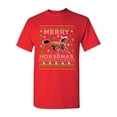 thumbnail image 1 of Merry Horsemas Horse Animals Ride Ugly Christmas Funny DT Adult T-Shirt Tee, 1 of 2