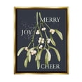 thumbnail image 1 of Merry Joy Cheer Holly Berries Holiday Graphic Art Metallic Gold Framed Art Print Wall Art, 1 of 6