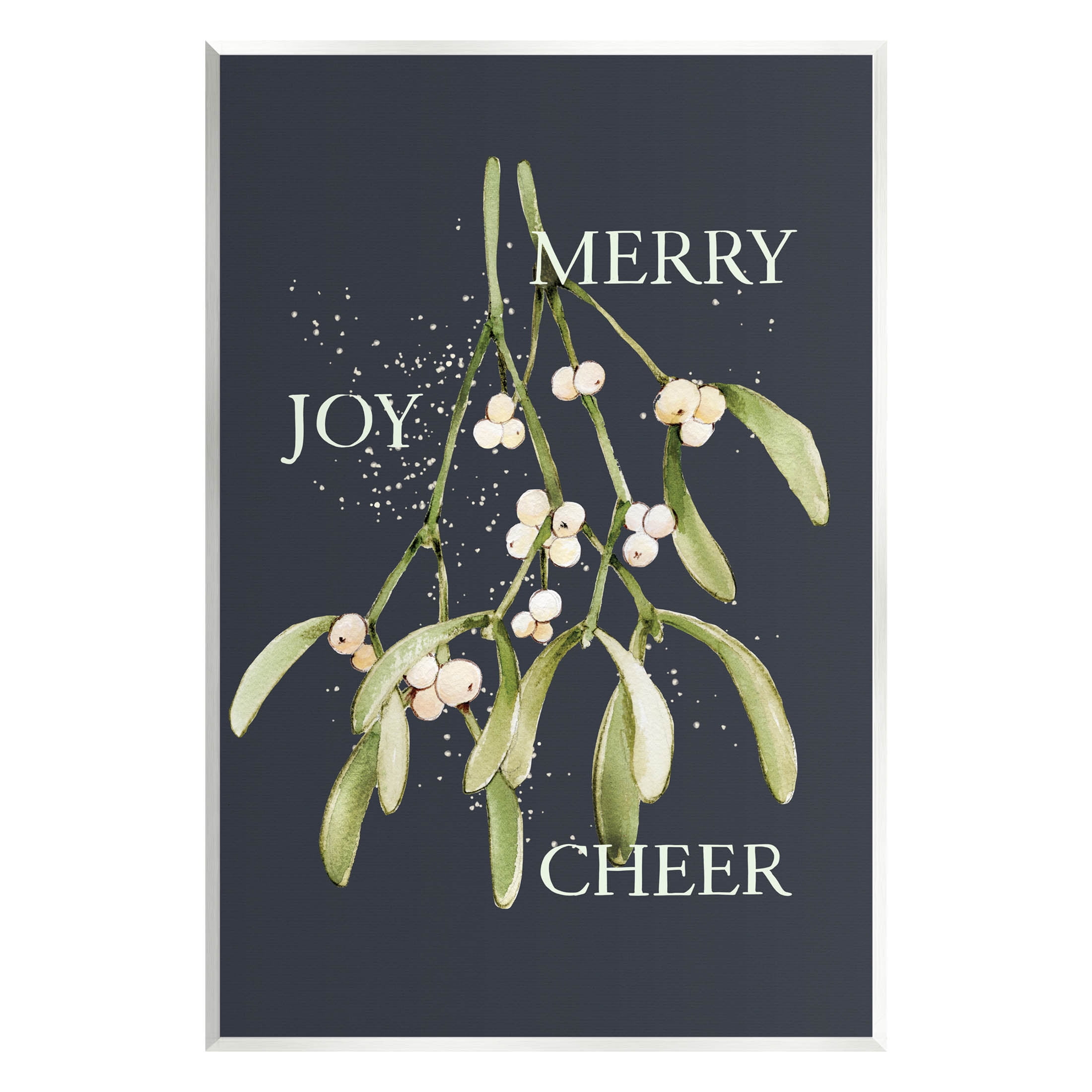 Merry Joy Cheer Holly Berries Rustic MDF Wood Wall Art