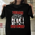 thumbnail image 1 of Merry Kissmas Funny Rock Band Christmas Graphic Unisex T-Shirt, Vintage Music Pun Gift V50836, Up to Size 5XL, 1 of 2