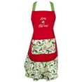 thumbnail image 1 of DII Modern Cotton Merry Kissmass Ruffle Apron in Red and Green, 1 of 3