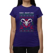 Merry Kramp-Mas Ugly Sweater Holiday Retro Womens T-shirt