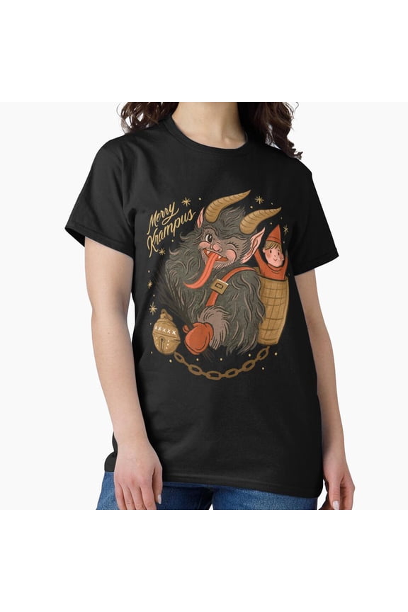 Merry Krampus Folklore Mischief Festive Winter Creature Unisex T-Shirt, up to size 5XL