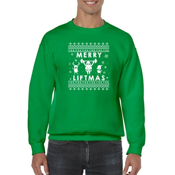 Merry Liftmas! Sweatshirt Men -Smartprints Designs, Male 5X-Large