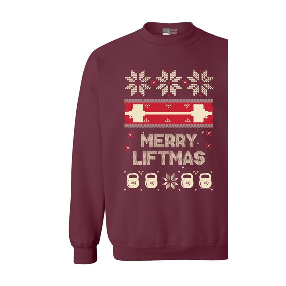 Merry Liftmas Workout Christmas Holidays Funny DT Crewneck Sweatshirt