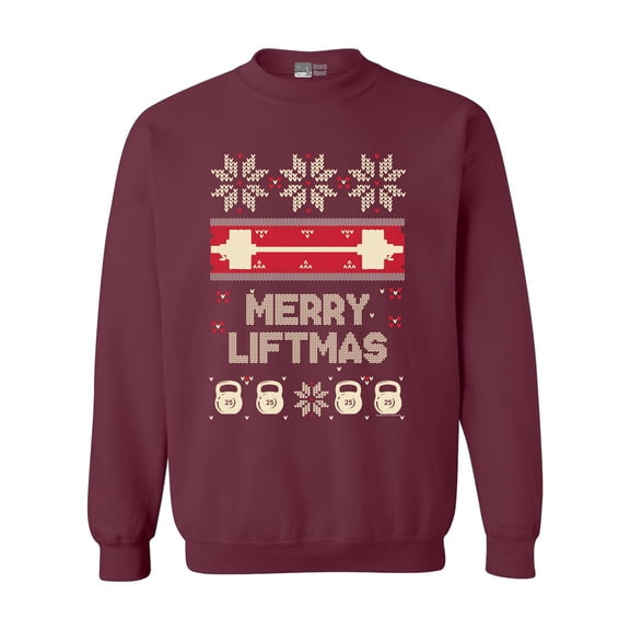 Merry Liftmas Workout Christmas Holidays Funny DT Crewneck Sweatshirt
