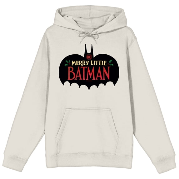 Merry Little Batman Logo Adult Sand Long Sleeve Hooded Sweatshirt
