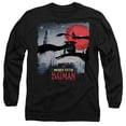 thumbnail image 1 of Merry Little Batman Skyline Unisex Adult Long-Sleeve T Shirt, Black, Large, 1 of 2