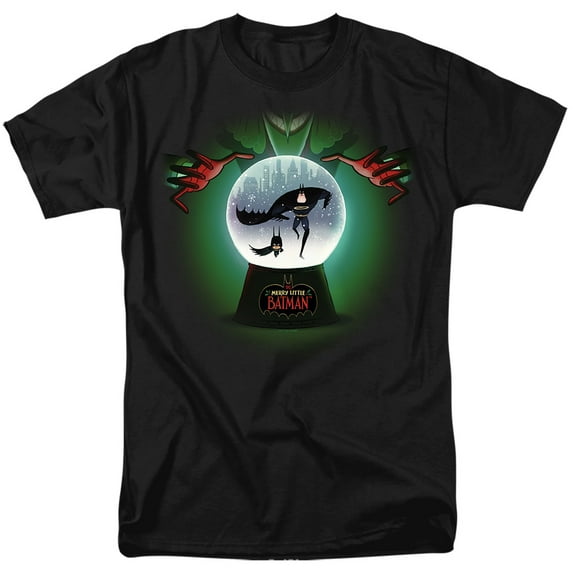 Merry Little Batman Snowglobe Unisex Adult T Shirt, Black, 4X-Large
