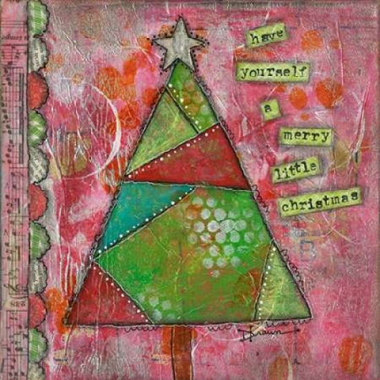 Merry Little Christmas Canvas Art - Denise Braun (24 x 24)