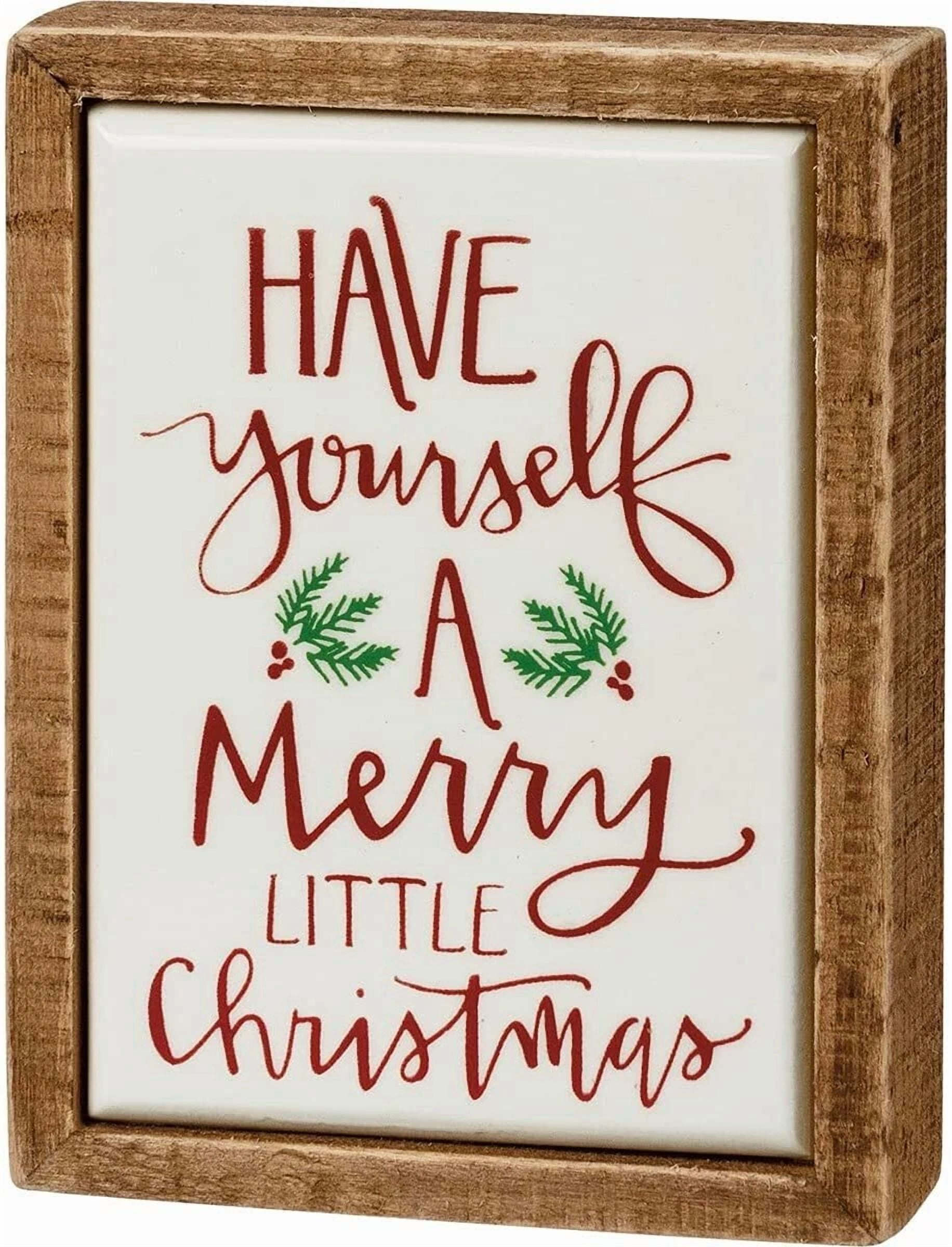 Merry Little Christmas Primitives By Kathy Wood Enamel Mini Sign 3 In X 3.5 In