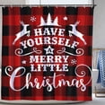 thumbnail image 1 of Merry Little Christmas Shower Curtain Red Black Buffalo Bathroom Decor Waterproof Polyester with Hooks 72x72 Inchs, 1 of 7
