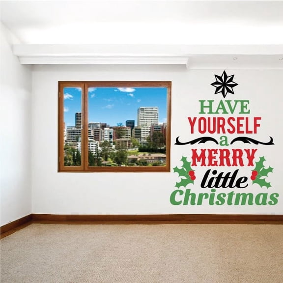 Merry Little Christmas Wall Decal - Vinyl Decal - Car Decal - Vdcolor012 - 25 Inches