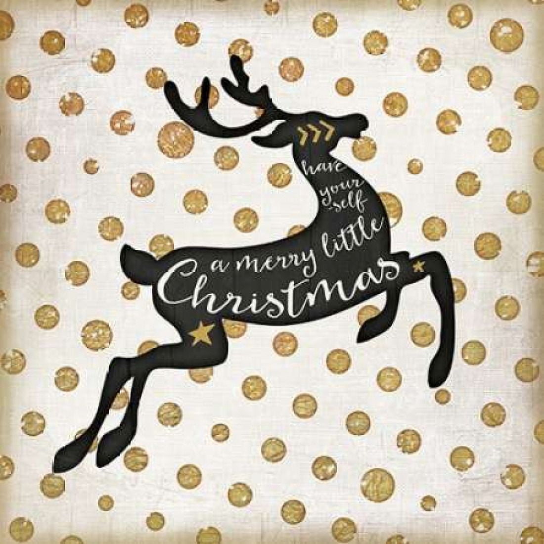 Merry Little Deer Canvas Art - Jennifer Pugh (24 x 24)