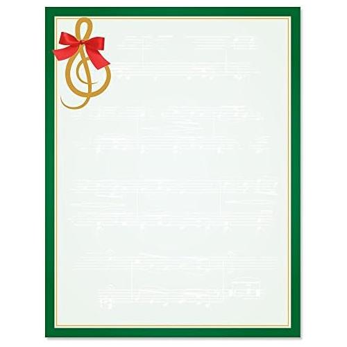 Merry Melody Christmas Letter Papers Set Of 25 Christmas Stationery