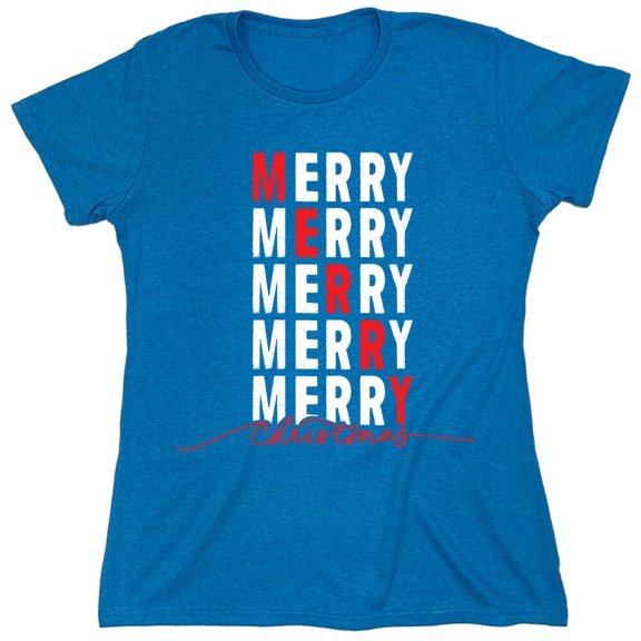 Merry Merry Christmas Sarcastic Humor Novelty Funny Women's Casual Tees