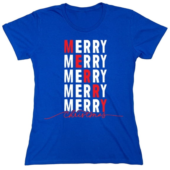 Merry Merry Christmas Sarcastic Humor Novelty Funny Women's Casual Tees