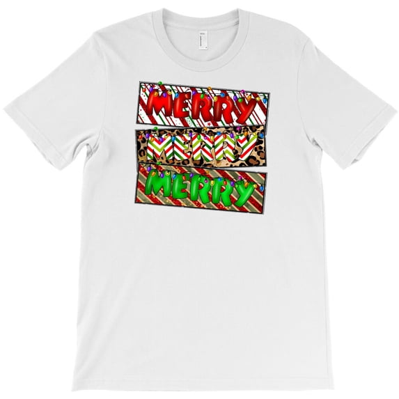 Merry Merry Merry Themed Cheerful and Festive Graphic Design for Holiday G28186 Unisex T-Shirt, Up to Size 5XL