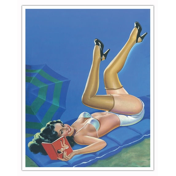 Merry Mirthful Maidens - Wink Magazine Cover March 1946 - Vintage Pin Up Girl Print by Peter Driben - Fine Art Matte Paper Print (Unframed) 16x20in