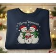 thumbnail image 1 of Merry Moments Embroidered Sweatshirt, Snowman Family Christmas Crewneck, Cozy Holiday Gift, 1 of 4