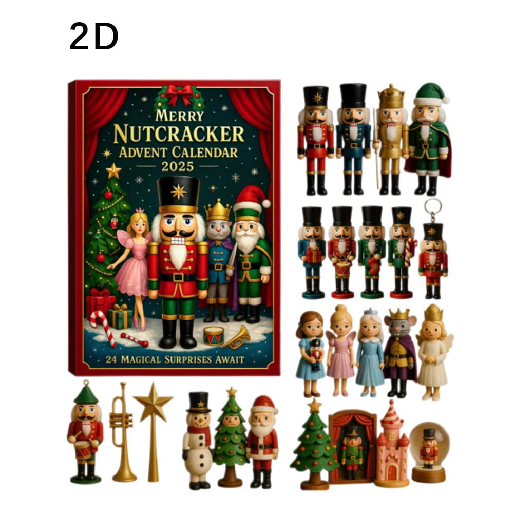 Merry Nutcracker Advent Calendar 2025, 24-Day Christmas Countdown Gift Box with Collectible Ornaments Holiday Surprise Blind Box for Fans and Home Decor