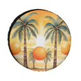 thumbnail image 1 of Merry Palm Trees And A Sun Camping Spare Tire Cover Tropical Plant Camping Wheel Protectors Tyre Covers Weatherproof Wheel Covers for Trailer SUV Truck Camper Travel Trailer Accessories 13inch, 1 of 8