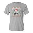 thumbnail image 1 of Merry Panda Christmas Cute Bear Funny DT Adult T-Shirt Tee, 1 of 2