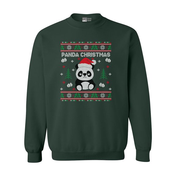 Merry Panda Christmas Cute Bear Funny DT Crewneck Sweatshirt