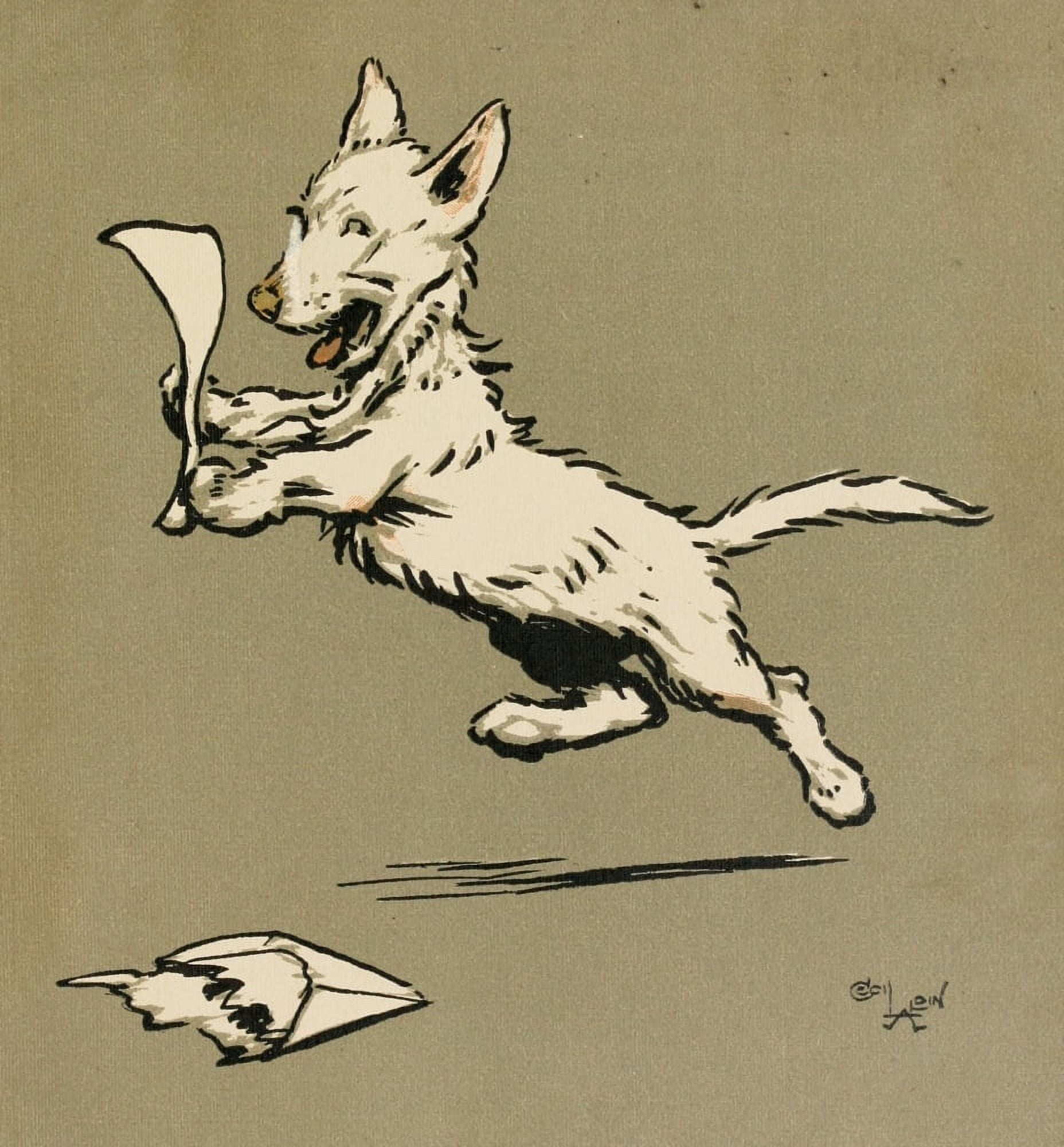 Merry Party 1913 Good news Canvas Art - Cecil Aldin (24 x 36)