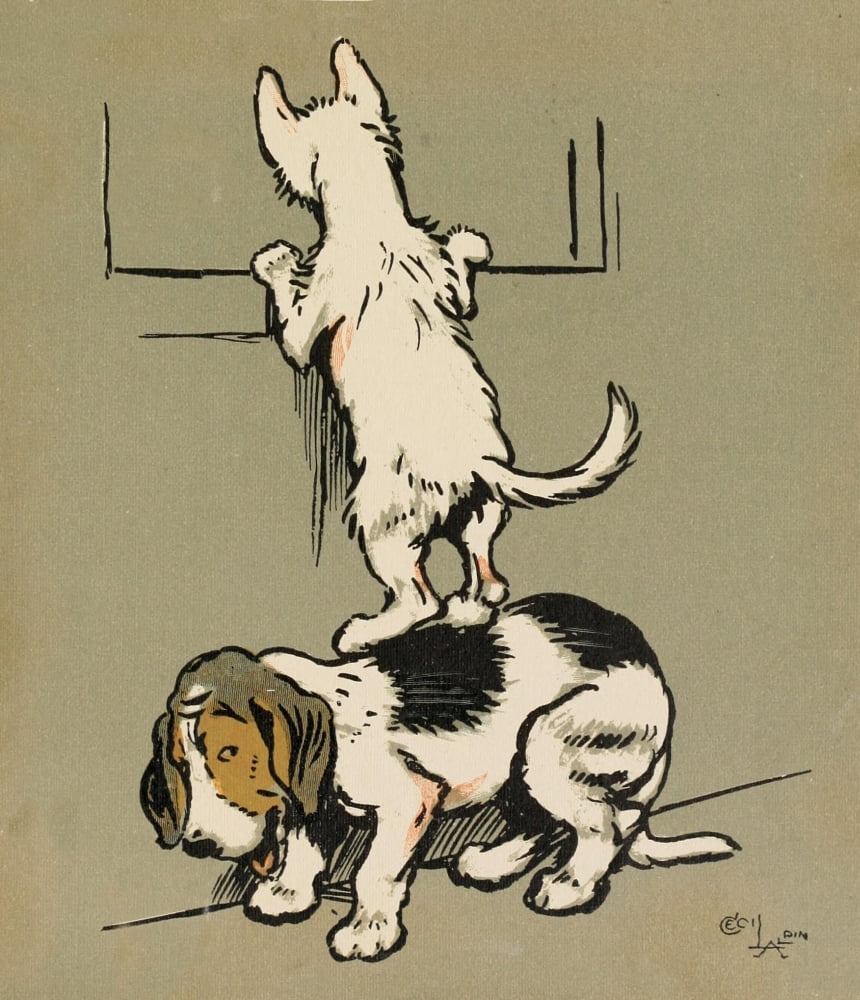 Merry Party 1913 Leg-up Canvas Art - Cecil Aldin (18 x 24)