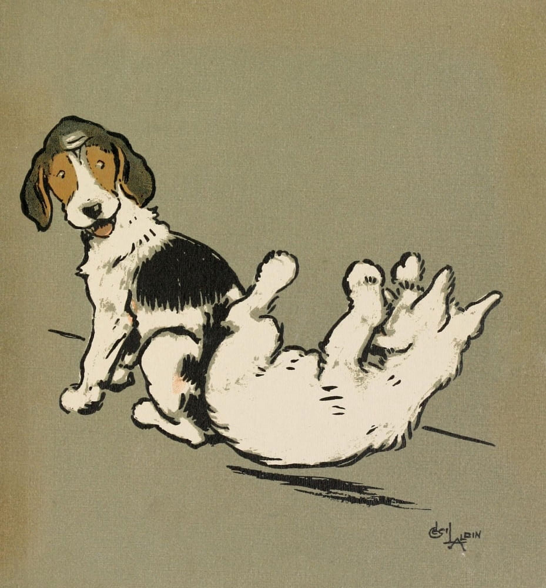 Merry Party 1913 Taking a tumble Canvas Art - Cecil Aldin (18 x 24)
