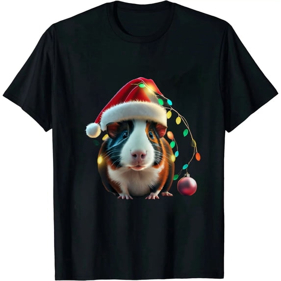Merry Pigmas Face Mask Funny Guinea Pig Christmas Santa Gift T-Shirt