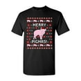 thumbnail image 1 of Merry Pigmas Pig Pet Ugly Christmas Funny Humor DT Adult T-Shirt Tee, 1 of 2