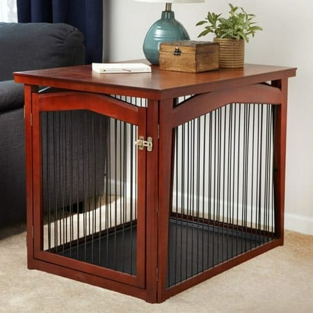 32.25" Brown 2-in-1 Medium Crate and Gate