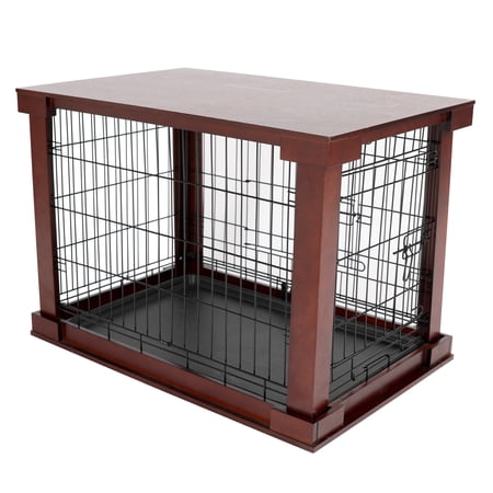 Contemporary Home Living 27" Mahogany Brown Multi-purpose Small Pet Cage and Dog Crate
