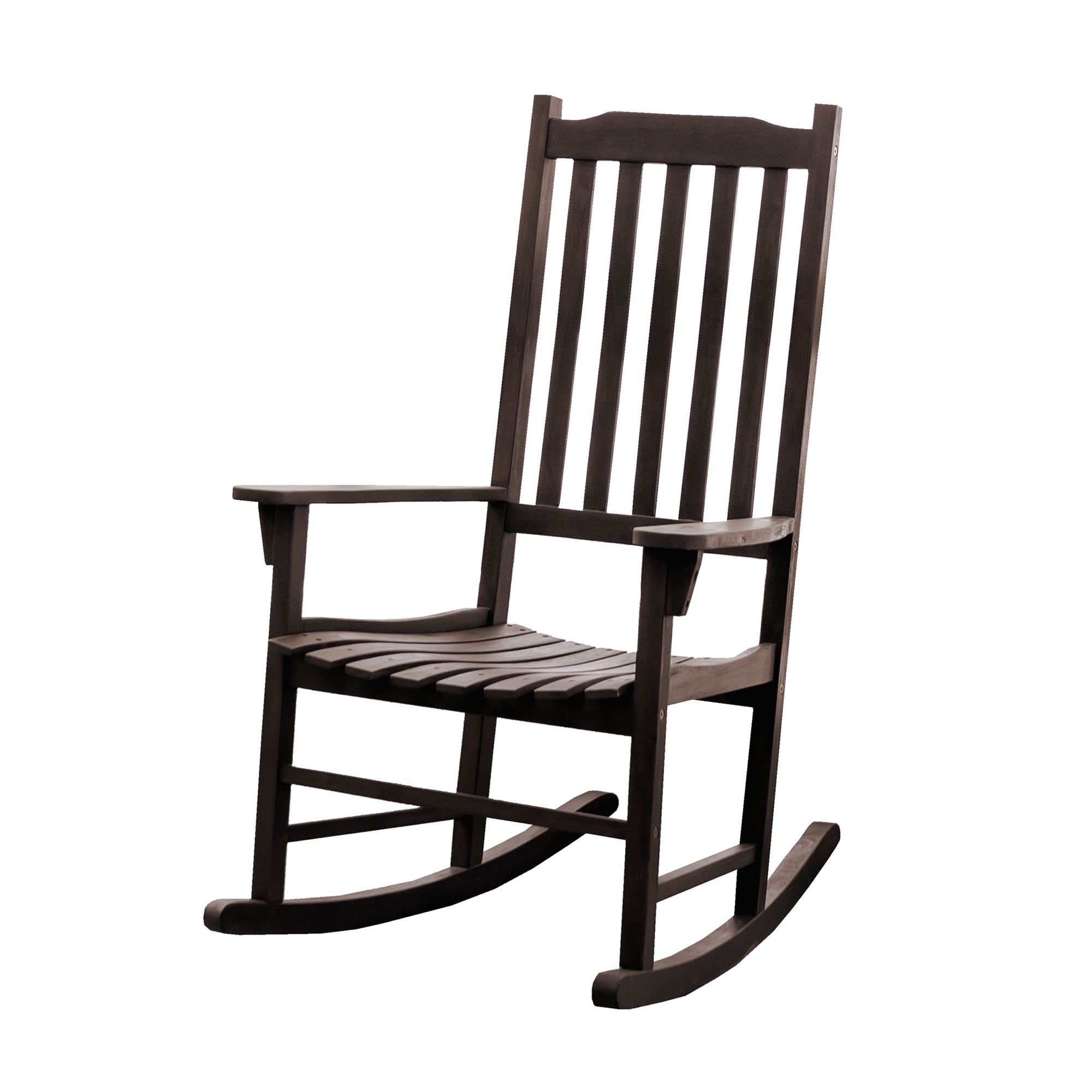 Merry Products Traditional Hardwood Outdoor/Indoor Rocking Chair, Dark