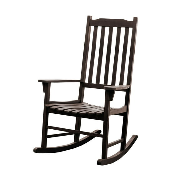 Merry Products Traditional Hardwood Outdoor/Indoor Rocking Chair, Dark