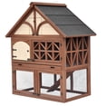 thumbnail image 1 of Contemporary Home Living 45" Brown and Gray Unique Durable Tudor Rabbit Hutch, 1 of 8