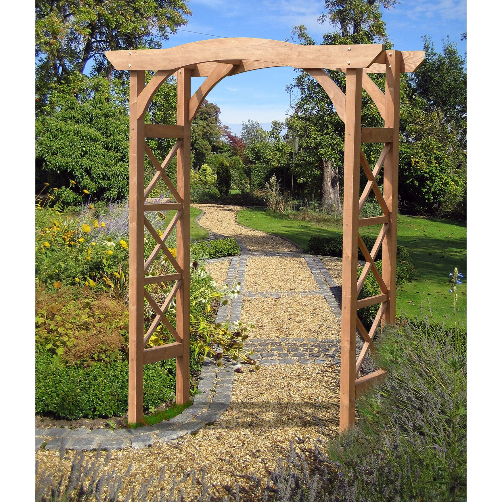 Large Brown Canadian Hemlock Garden Arbor